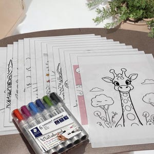Set da colorare per bambini, animali, blocchi da disegno, vacanze in spiaggia, montagne, ecologico, penne ad acqua con lamina, studio medico, angolo per bambini, attività con veleno