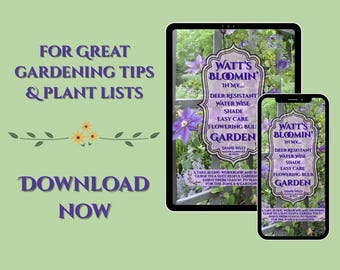 Book, Deer Resistant Gardening, Plant Lists, Easy Care Gardening, Shade Plants,Drought Tolerant Gardening, Flowering Bulbs(Digital Download)