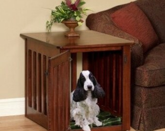 Entertainment Center Wooden Dog Crate Dog Puppy Crate By Amish Etsy
