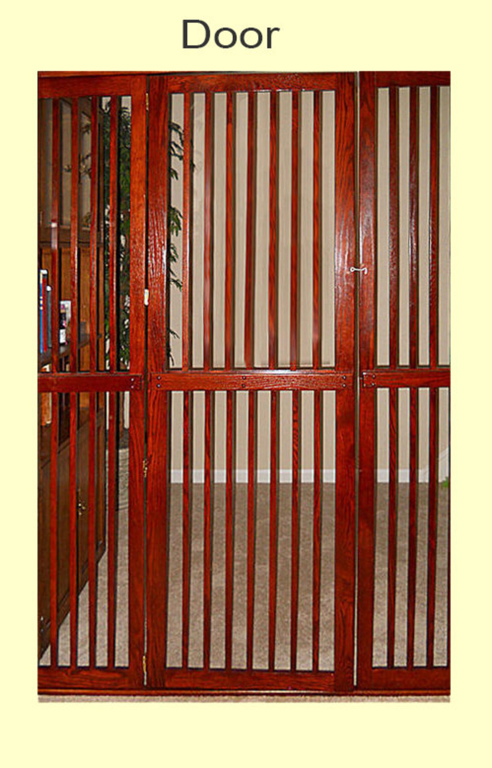 Wooden Pet Gate Door Included Dog Room Dividers With Door Etsy