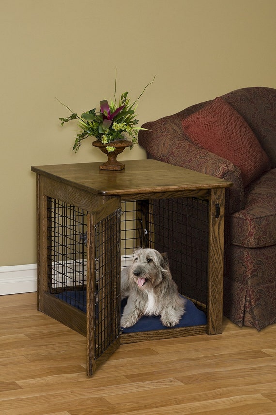 oak dog crate