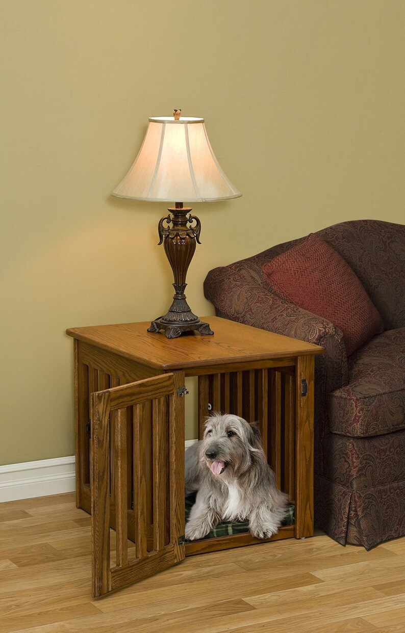 Dog Crate End Table Bed MD Wooden Dog Crate Furniture Dog Etsy