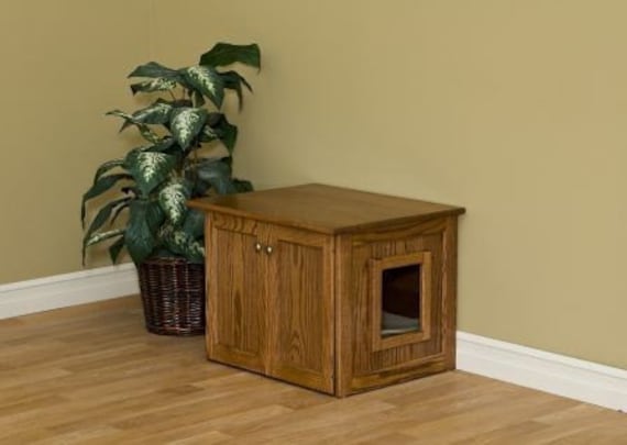 Cat Litter Box Cat Litter Furniture Oak Wood Cat Litter picture