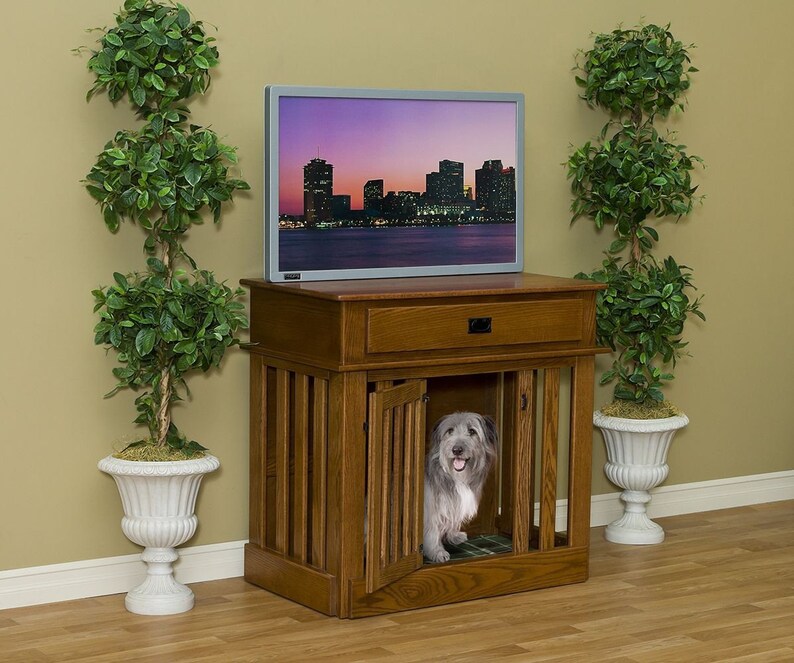 Entertainment Center Wooden Dog Crate Dog Puppy Crate by Amish Etsy
