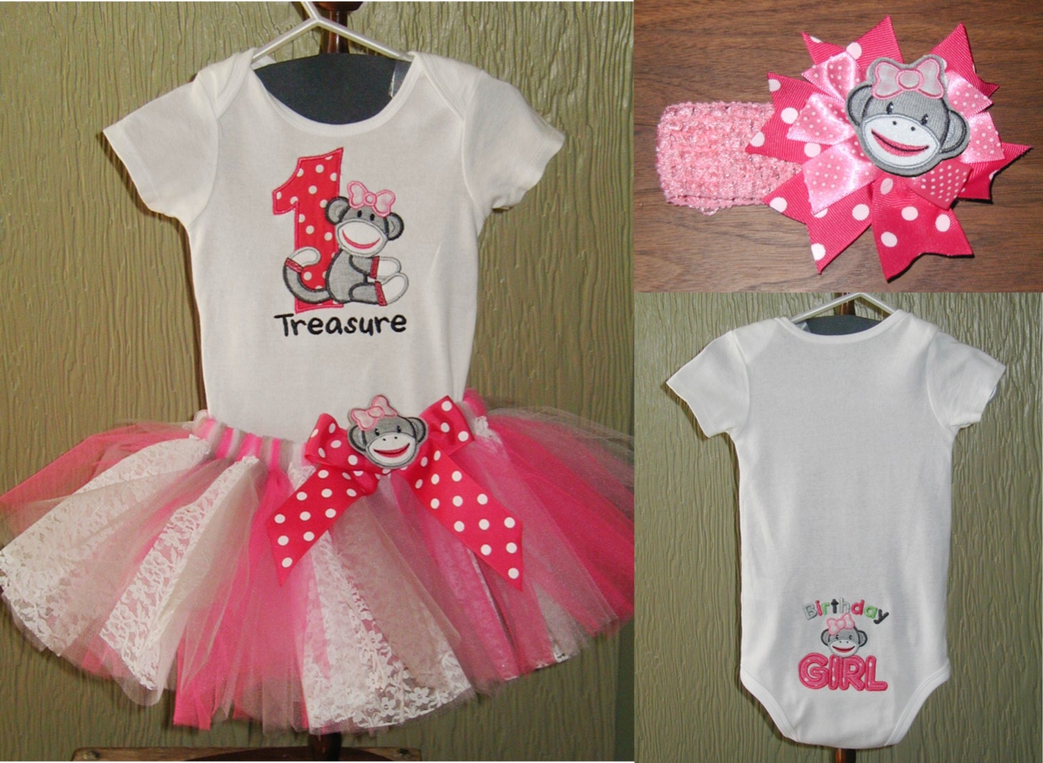 First Birthday Outfit Sock Monkey Birthday Outfit Birthday Etsy