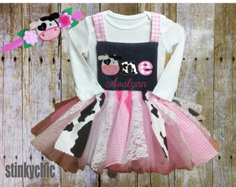 1st birthday outfit, 1st birthday tutu, first birthday tutu, 1st birthday, farm birthday, cow birthday outfit, barnyard birthday, farm party