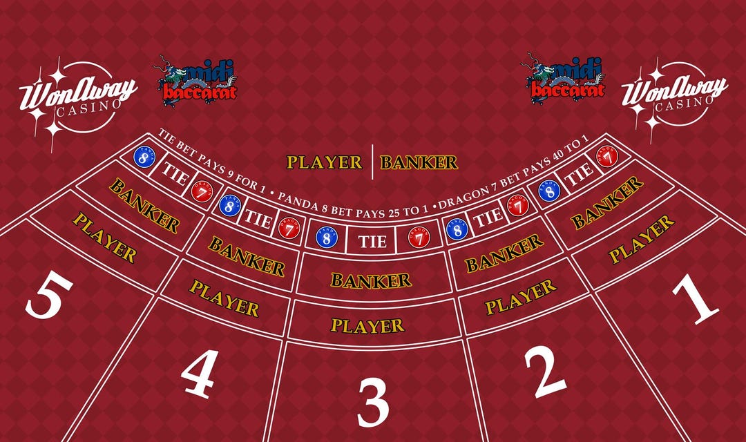 Wonaway Casino Mini Baccarat Layout Mat, Professional Gaming Table