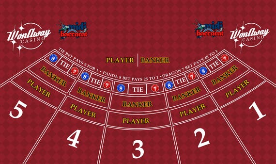 Wonaway Casino Mini Baccarat Layout Mat, Professional Gaming Table