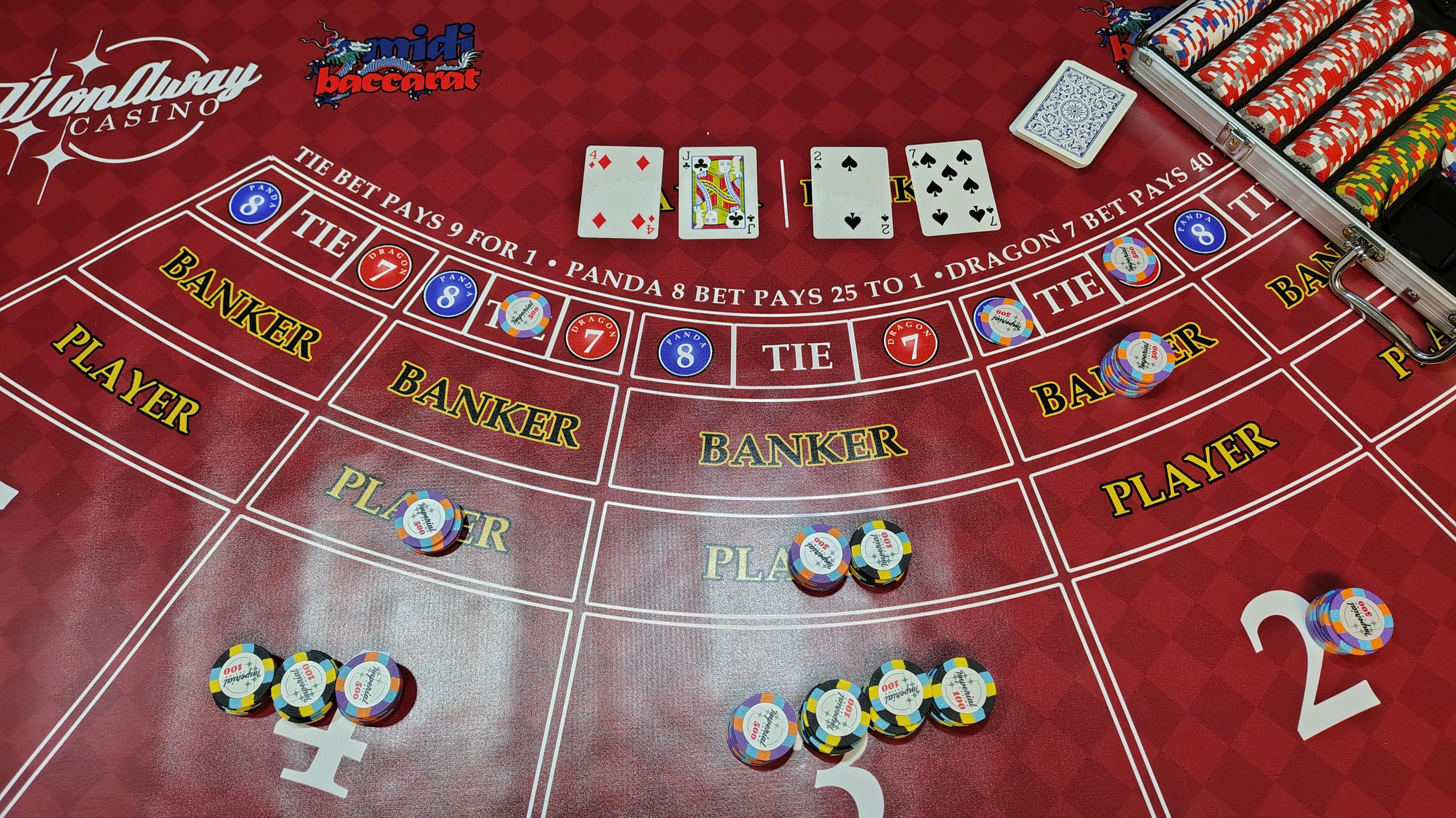 Wonaway Casino Mini Baccarat Layout Mat, Professional Gaming Table