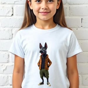 Kids T-Shirt, German Shepherd Design, Dog Lover Tee, Animal Graphic Shirt, Puppy Youth Top, Pet Owner Gift, Children&#39;s Clothing