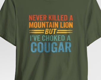 Funny Cougar Mountain Lion Parody Tee, Vintage Camping Humor Shirt