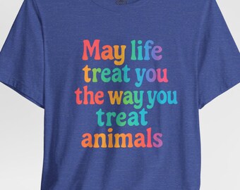 Animal Lover Shirt: Rainbow Kindness Tee, Vegan Gift