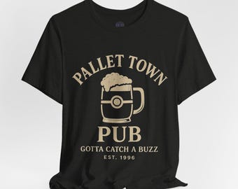 Pallet Town Pub Shirt | Vintage Gaming Tavern Tee | Nerd Bar Aesthetic | Retro RPG Fan Shirt