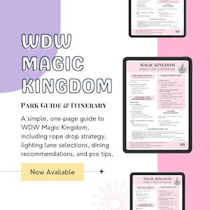 Magic Kingdom Park Guide & Itinerary | WDW Disney World Planner Rope Drop Strategy Lightning Lane Vacation Planning Simple *INSTANT DOWNLOAD