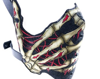 Handcrafted Genuine Leather Skeleton Hand Mask