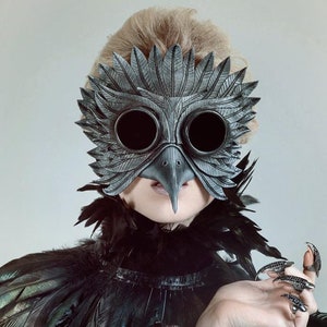 Black Raven Goggles Handmade Genuine Leather Mask