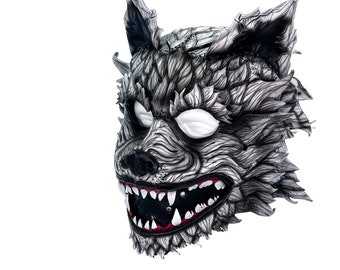 Het grijze lycan - handgemaakt echt leren helmmasker