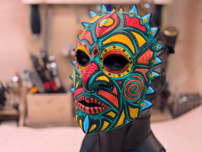 Leather Tribal Mask Printable Pattern Bundle — Intermediate + Advanced ...