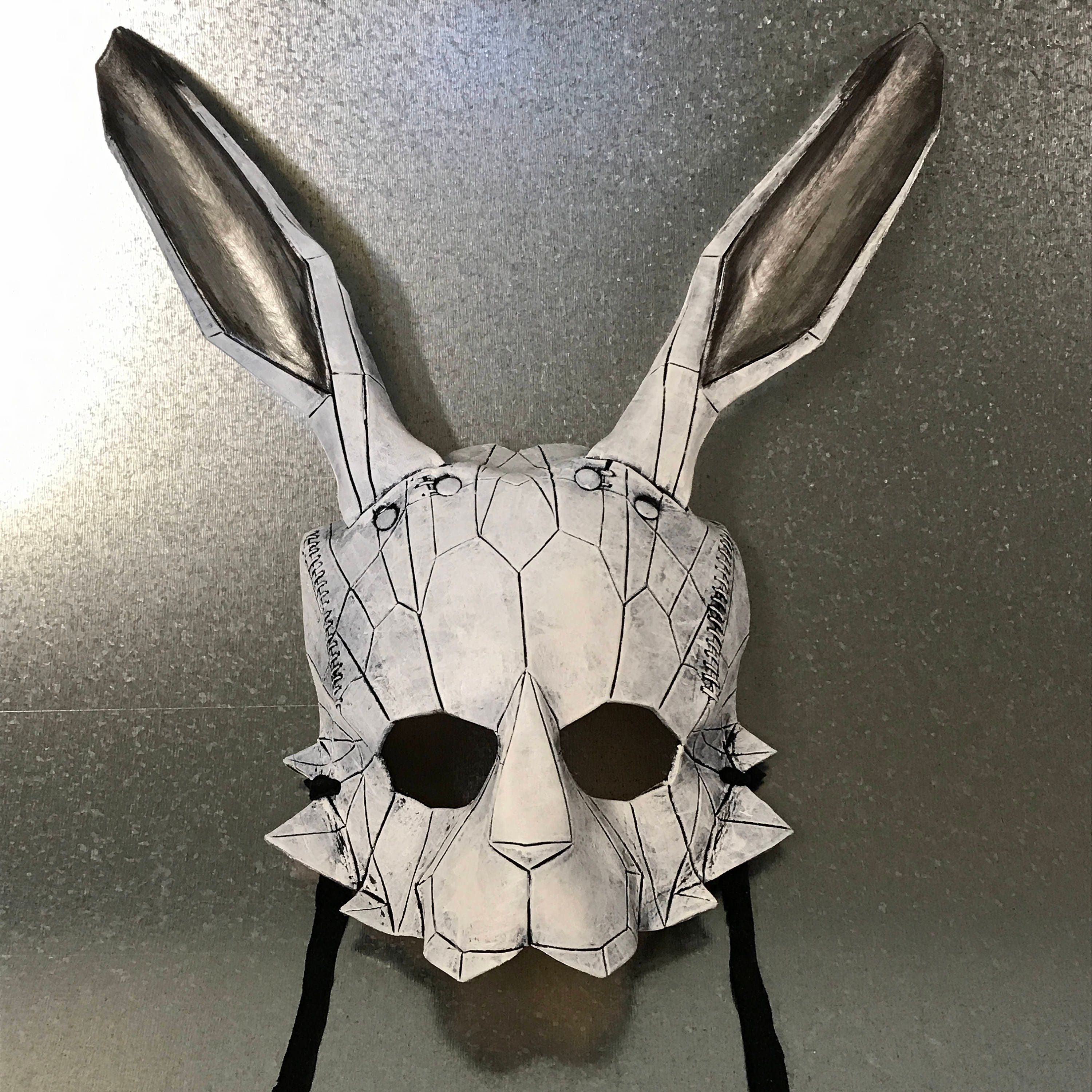 Geometric Bunny Leather Mask for Masquerades Halloween or | Etsy