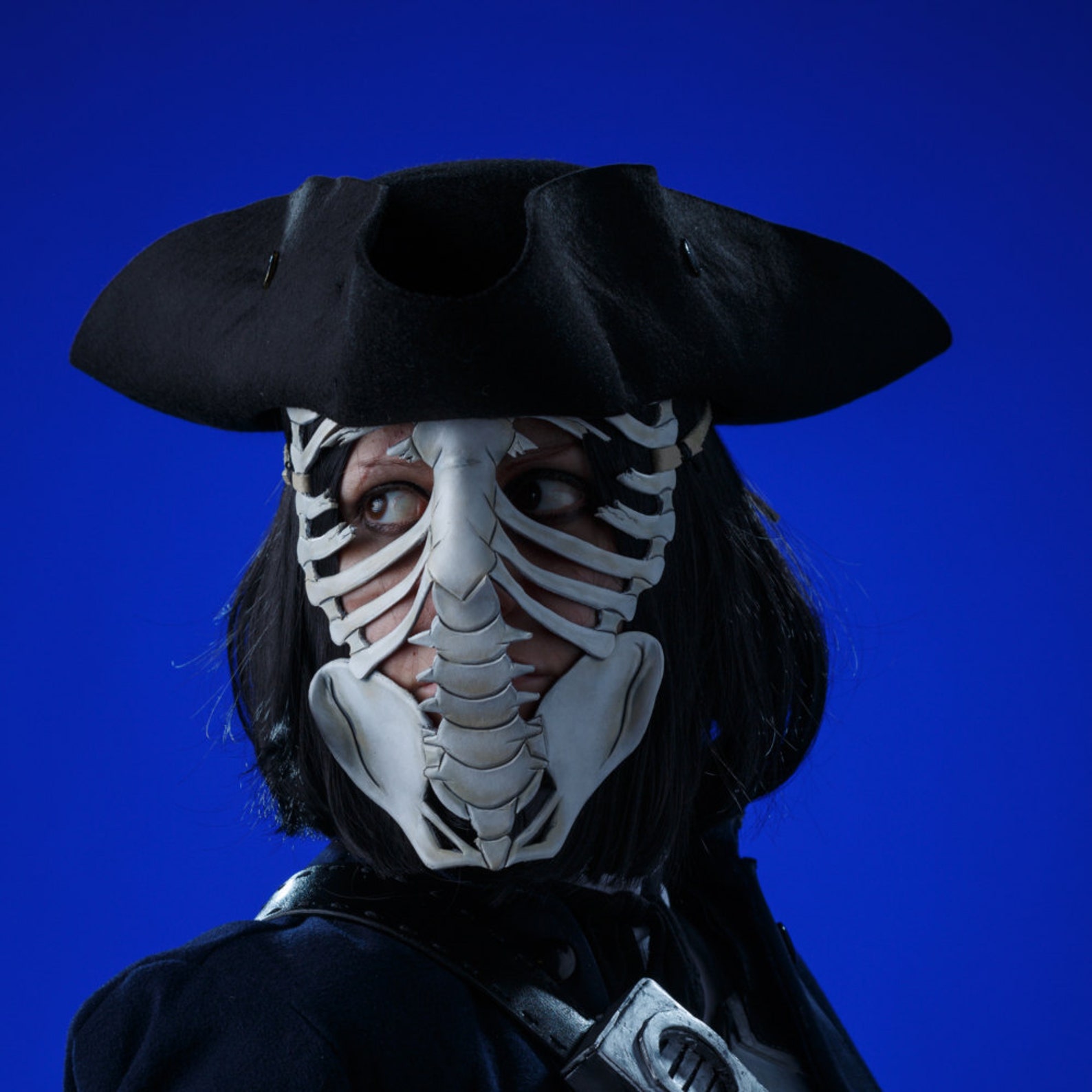 Skeleton Handmade Genuine Leather Mask in White - Etsy