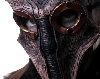 Steampunk Inspired Handmade Genuine Leather Mask in Brown