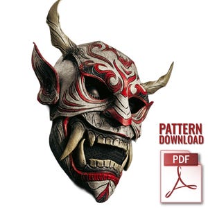 Leather Oni Mask Printable Pattern