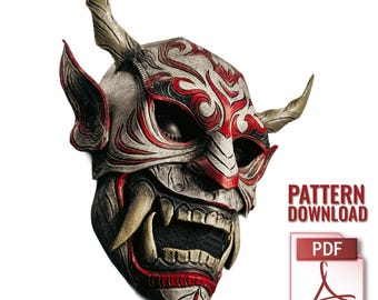 Modello stampabile per maschera Oni in pelle