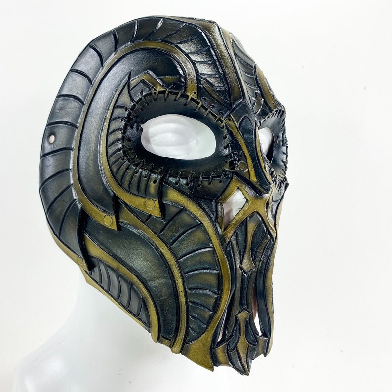 Battle Mask Handmade Genuine Leather Mask in Natural Colors Etsy