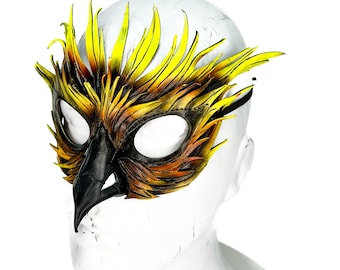 Layered Phoenix Handmade Genuine Leather Mask