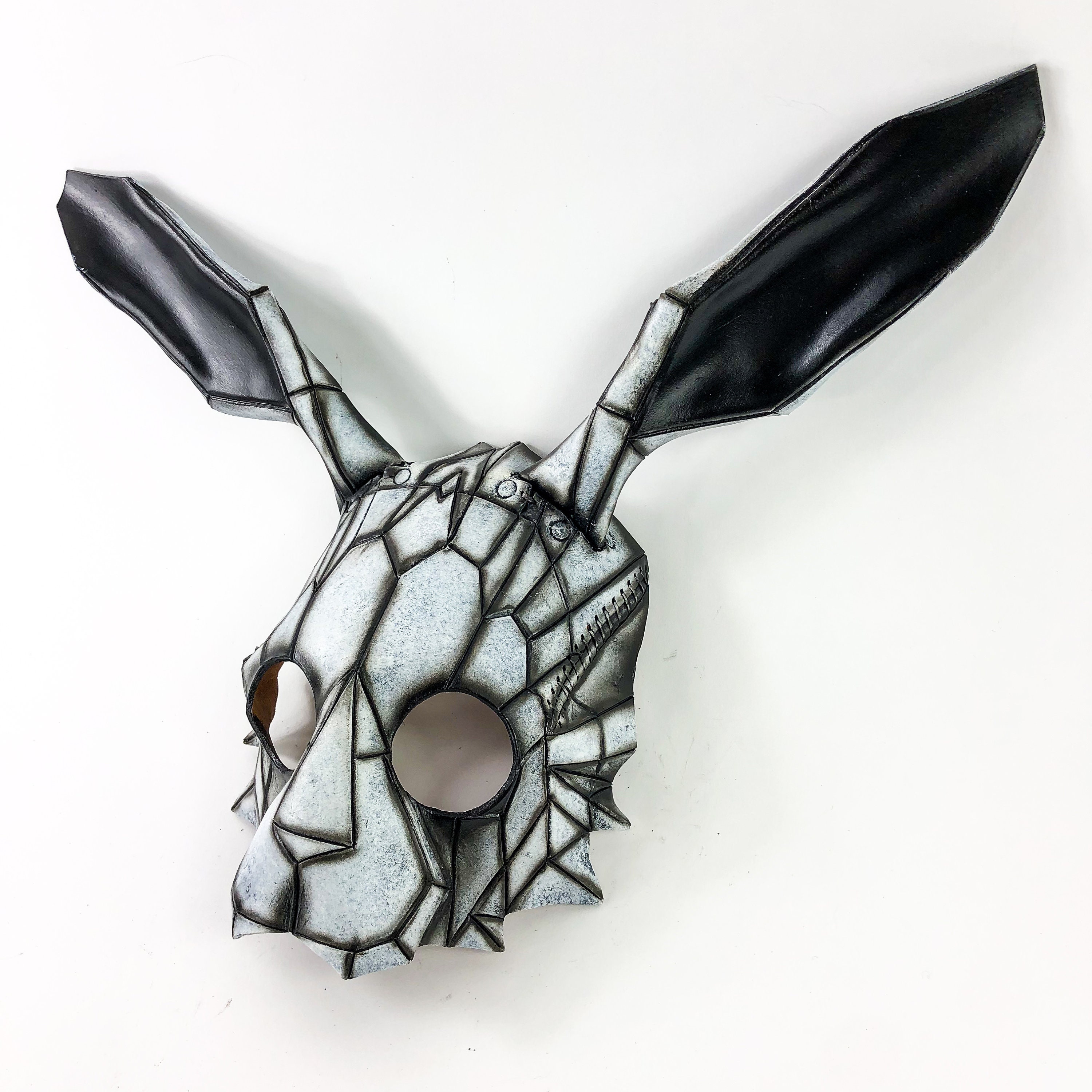 In Stock Geometric Bunny Leather Mask in Black and White - Etsy