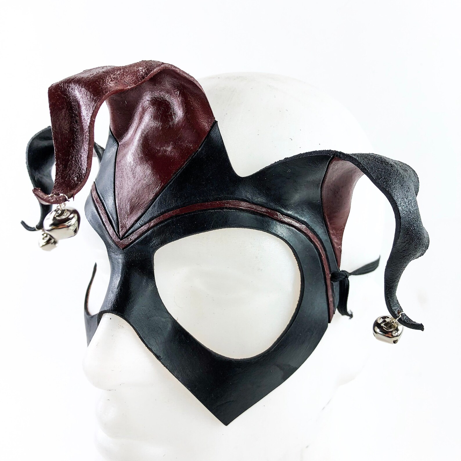 Handmade Genuine Leather Jester Mask in Red and Black | Etsy