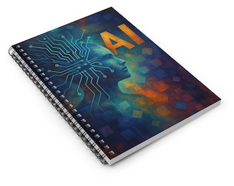 AI Circuit Brain Spiral Notebook | Ruled Journal
