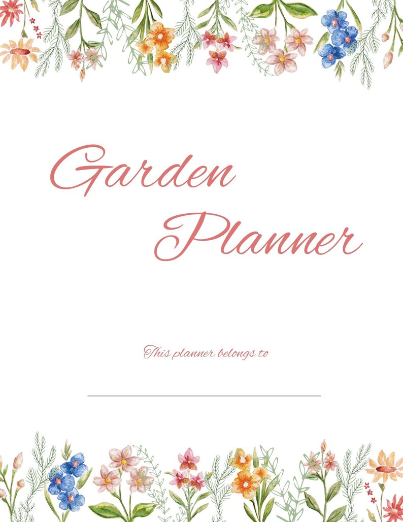 Vintage Rose Garden Planner | Vintage Floral Garden Printable Planner ...