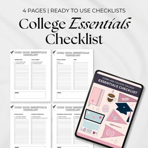 College Essentials & Dorm Room Checklist Printable PDF | Back to School Packing List | First Year Dorm Must-Haves | College Move-In Guide