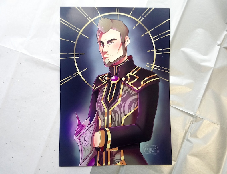 Lord Viren The Dragon Prince Wizard Fantasy Illustration A4 Art Prints