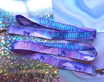 Pastel Lanyard: No Thoughts Only Vibes - 80s Synthwave City Pop