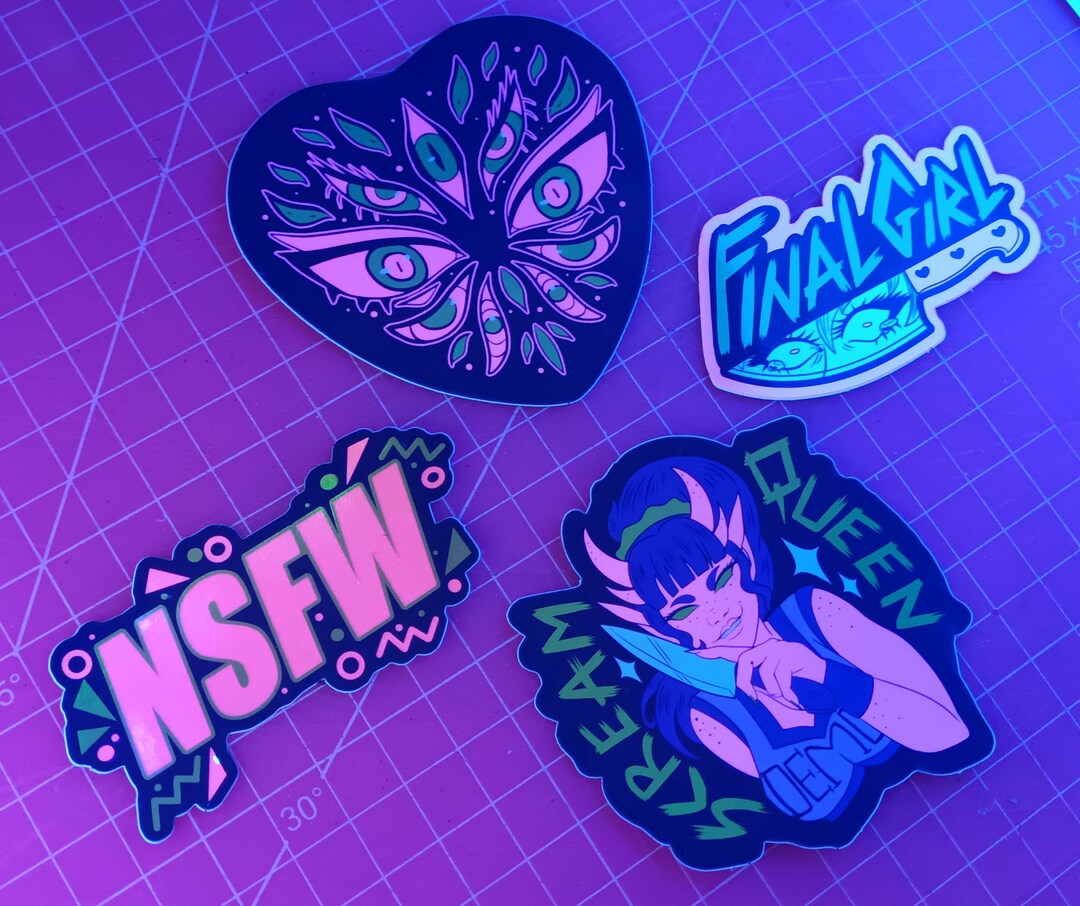 UV Horror Arcade Holographic Vinyl Sticker Decorative Decal - Etsy