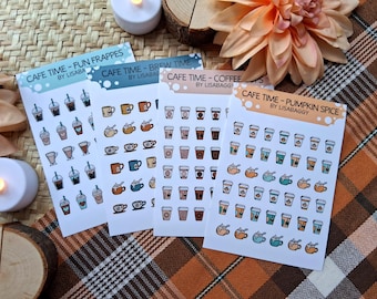 Stickervel Cafe Time Coffee & Tea mat vinyl planner dagboekstickers