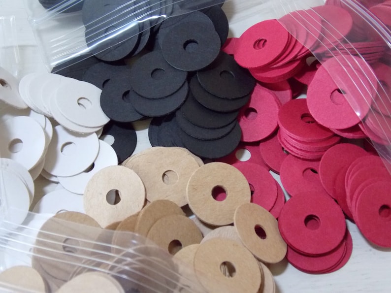 Black Cardboard Washer Discs Scrapbooking Envelope Making Qty 300 image 5