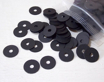 100 Black Cardboard Washer Discs Scrapbooking Envelope Making Qty