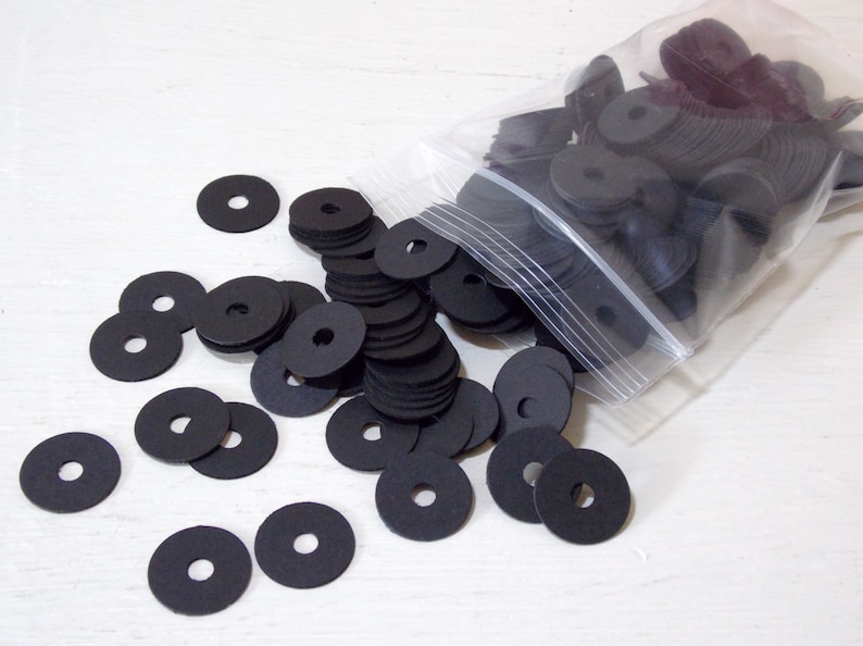 Black Cardboard Washer Discs Scrapbooking Envelope Making Qty 300 image 3