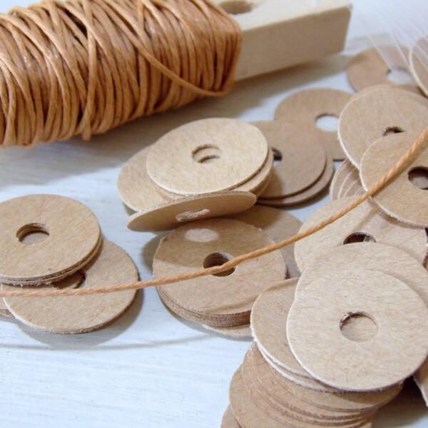 Tan Cardboard Washer Discs Scrapbooking Envelope Making Qty 100