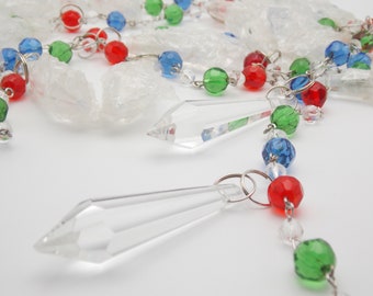 Decorative Glass Beads and Crystal Drop Garland 6ft Long