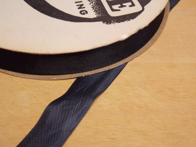 Vintage Rayon Seam Binding in Black .5 Ribbon 100 yards