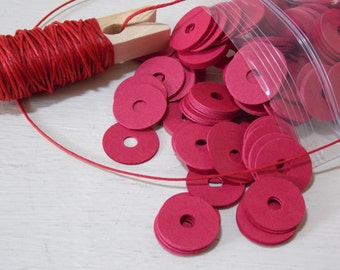 Red Cardboard Washer Discs Scrapbooking Envelope Making Qty 100