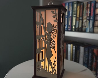 Fairy Bookshelf Lantern, Tea Light, Book Nook Light, Book Lover Gift, Home Library Decor, Reading Nook Accent, Cozy Fairy Lantern