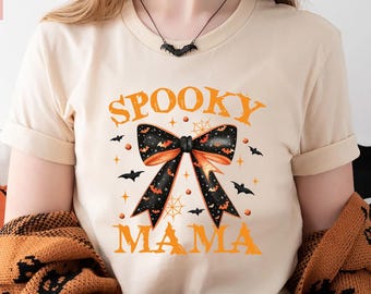 Spooky Mama Shirt, Mom Halloween Tshirt, Halloween Mama Shirt, Halloween Gift for Mom, Spooky Season Mama Shirt, Halloween Party T-shirt