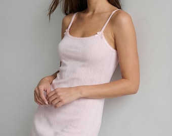 Camisón de algodón, vestido pijama, ropa de dormir coqueta hecha a mano, camisón de verano transpirable, bata de estar por casa, minivestido de dormir