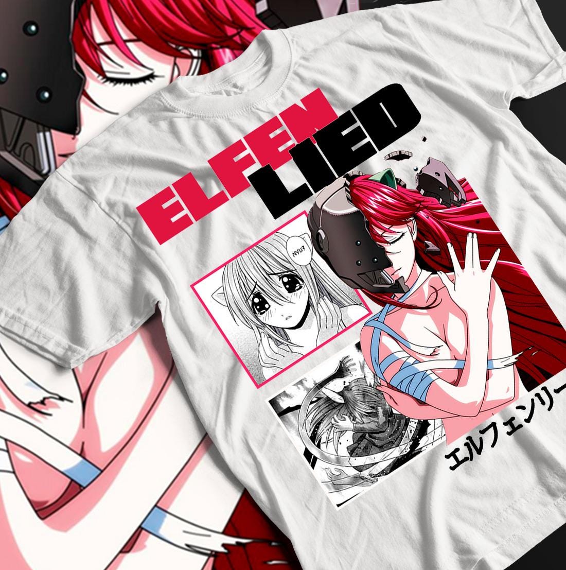 00s Elfen Lied　エルフェンリート　Tシャツ　XLサイズ 02 Elfen Lied Black T-Shirt – Parallel
