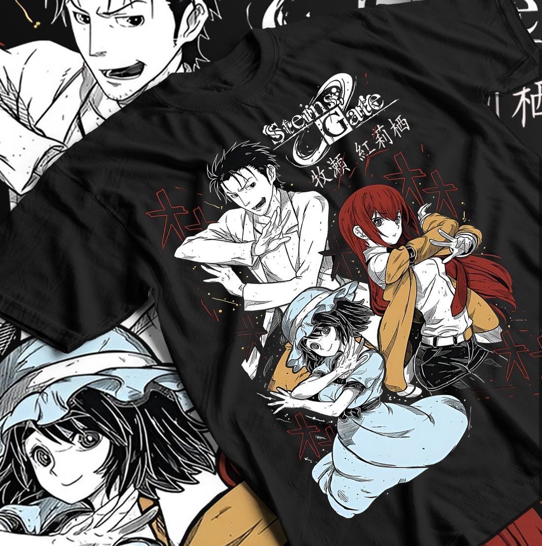 トップス Steins Gate anime tee Steins Gate T-shirt Kurisu Makise Girl Kawaii Waifu Anime Shirt